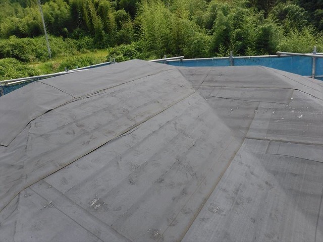 防水シートの施工完了